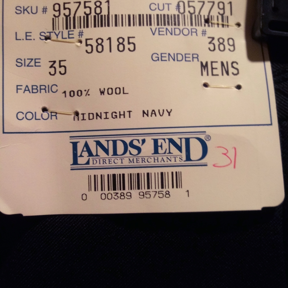 Brand new 100% wool pants from lands'end